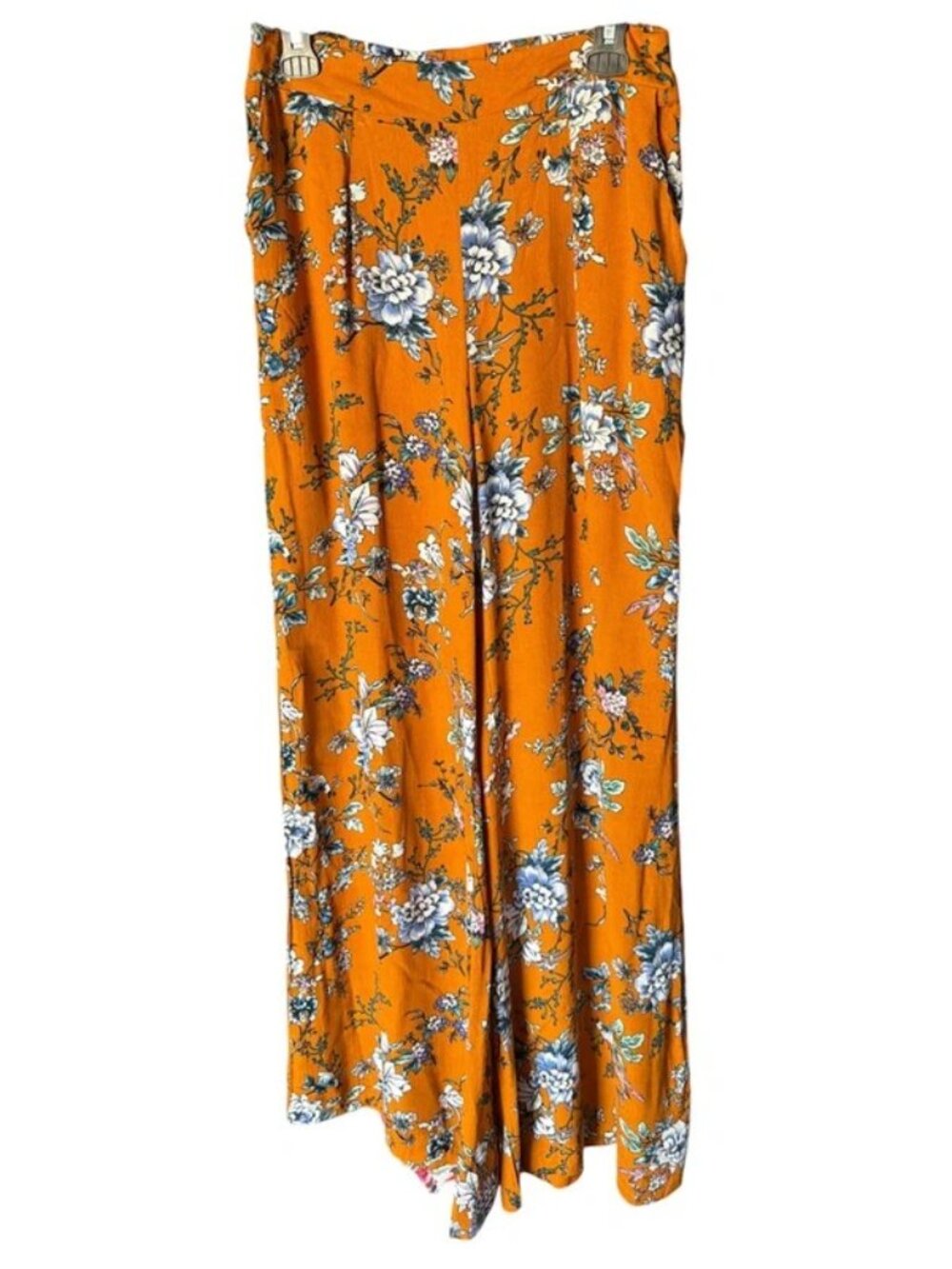 Floral Wide-Leg Pants in Orange & Floral